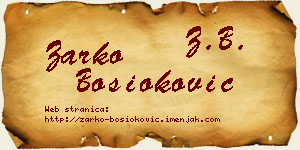 Žarko Bosioković vizit kartica